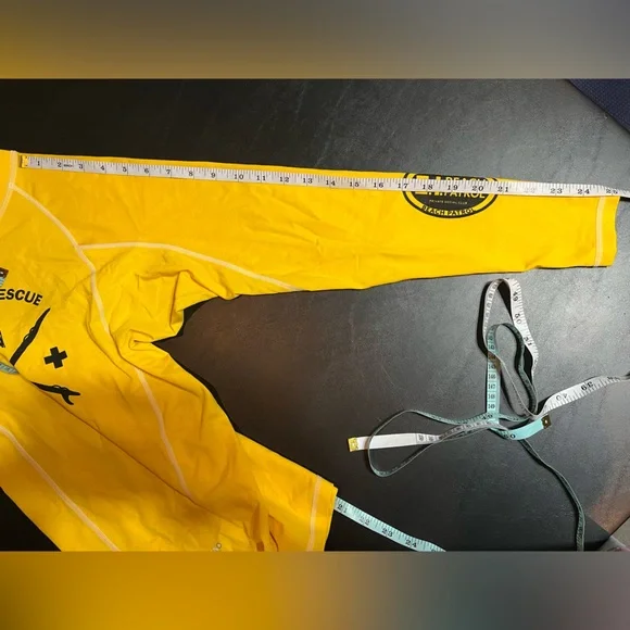 Kids UPF 50+Rash-guard Yellow Ocean Rescue Lifeguard Long Sleeve Shirt - Picture 9 of 9